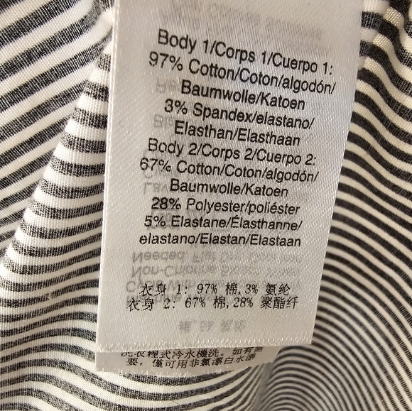 DKNY | Black & White Stripe Color-Block Button-Up - Picture 8 of 8